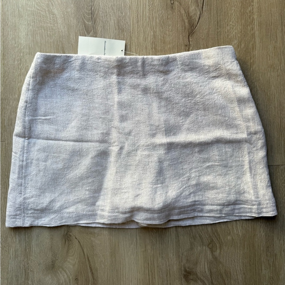 Abercrombie & Fitch Beige Scarlett Linen-Blend Mini Skort